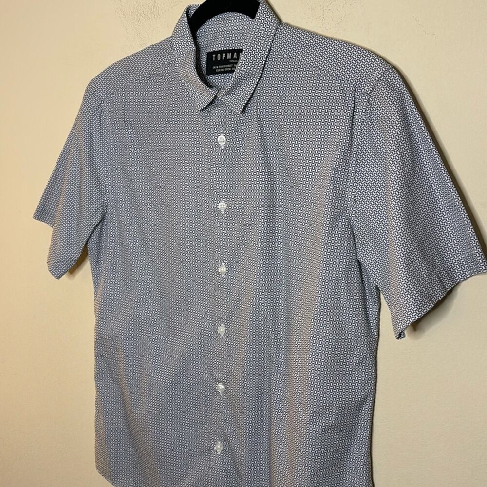 Topman Geometric Printed Button Up Shirt Size M - Picture 2 of 5